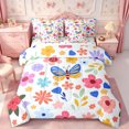 thumbnail image 1 of Manfei Flying Butterflies Queen Bedding 7pcs,Spring Garden Bedding Comforter Set Queen,Reversible, 1 of 6