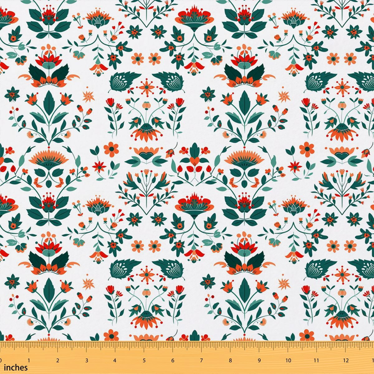 Simmetry Fower Manfei Folk Floral Fabric by the Yard 10 Yards, Symmetry Leaf Home ...