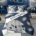 thumbnail image 1 of Manfei Football Game Lovers 7-Piece Twin Bedding Sets,Rugby Sport Bedding Comforter Set,Gray Deepblue White Sheet Sets For Boys Teens,Ultra Soft Home Decor Reversible, 1 of 8