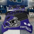 thumbnail image 1 of Manfei Football Game Lovers Full Size Comforter Sets,Rugby Sport City Bedding Comforter Set,Purple Black Bedding Sets For Boys,Microfiber Bedroom Decor Reversible,3pcs, 1 of 8