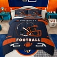 thumbnail image 1 of Manfei Football Game Lovers Queen Comforter Set,Rugby Sport Bedding Sets,Orange Deepblue Bedding Comforter Set For Boys Teens,Ultra Soft Home Decor Reversible,3-Piece, 1 of 8