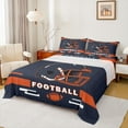 thumbnail image 1 of Manfei Football Rugby Twin Sheet Set (3-Piece) Orange Deep Blue Ultra Soft Decor For Boys Teens, 1 of 7