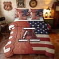 thumbnail image 1 of Manfei Football Letter A Twin Bedding, American Flag Rugby Bedding Comforter Set, Brown Red White, Gray Reversible 7-Piece, 1 of 6