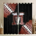 thumbnail image 1 of Manfei Football Pattern Blackout Curtains Set of 2 (52x84 Each),Rugby Sport Lovers Window Curtains,First Letter M Curtains and Drapes For Boys Teens,Super Cozy Room Decor, 1 of 6