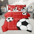 thumbnail image 1 of Manfei Football Soccer 7 Pieces Bedding Comforter Set for Teens Boys Girls,Ball Gamer Full Bedding Set Lightweight,Sport Theme Fitted Sheet Flat Sheet,Breathable Home Decor,Reversible, 1 of 8