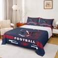 thumbnail image 1 of Manfei Football Sport Bed Sheets,Rugby Helmet King Sheets,Deepblue Red Sheet Set For Boys Kids,Luxury Bedroom Decor,4-Piece, 1 of 7