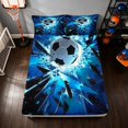 thumbnail image 1 of Manfei Football Sport Fitted Sheet, Neon Lightning Queen Bedding, DarkBlue Black Cyan 3 Pieces, 1 Fitted Sheet and 2 Pillowcases, 1 of 6