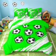 thumbnail image 1 of Manfei Football Sport Full Size Bedding Sets, Geometric Stripe Full Size Bed in a Bag, Vivid Green White, Polka Dots Reversible 7 Pieces, 1 of 6