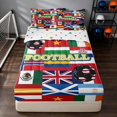 thumbnail image 1 of Manfei Football Sport Zipper Twin Comforter Sets with Fitted Sheet and 2 Pillowcases, National Flags Zipper Bedding Set, Multicolor Red Blue Green, 1 of 7