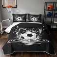 thumbnail image 1 of Manfei Football Twin Quilt Set, Sport Twin Coverlet Set, Black And White, Black Reversible 2pcs, 1 Bedspread and 1 Pillowcase, 1 of 7
