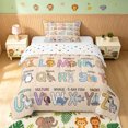 thumbnail image 1 of Manfei Forest Animals Twin Comforter Sets, Alphabet Letter Bedding Set, Peach, Polkadot Reversible, 2pcs, 1 Comforter and 1 Pillowcase, 1 of 6