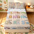 thumbnail image 1 of Manfei Forest Animals Zipper Twin Comforter Sets with Fitted Sheet and 2 Pillowcases, Alphabet Letter Zipper Bedding Set, Peach, Polkadot Reversible, 4pcs, 1 of 7