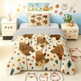 thumbnail image 1 of Manfei Forest Bear Twin Comforter Sets, Kawaii Cartoon Animal Bedding Set, Cream Brown, Gray Reversible, 2 Pieces, 1 Comforter and 1 Pillowcase, 1 of 6