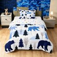 thumbnail image 1 of Manfei Forest Bear Twin Comforter Sets, Waterclor Rustic Animal Bedding Set, White Navy, Polkadot Reversible, 2 Pieces, 1 Comforter and 1 Pillowcase, 1 of 7
