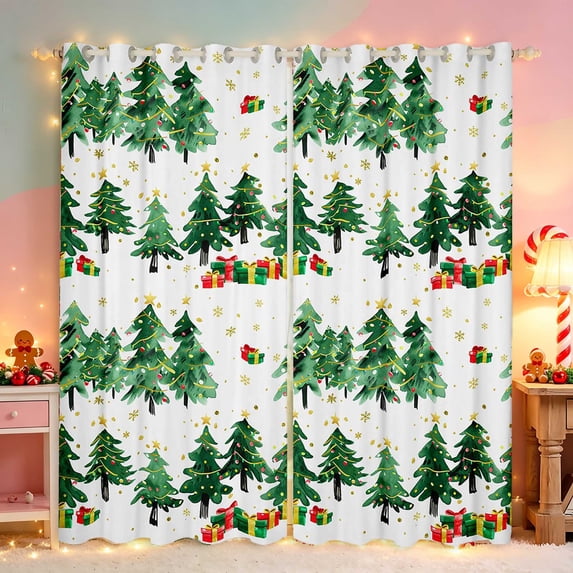 Manfei Forest Curtains and Drapes Pack of 2 (52x63 Each) Black Out Curtains