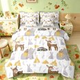 thumbnail image 1 of Manfei Forest Deer Bear Twin Bedding, Waterclor Cartoon Wildlife Bedding Comforter Set, White Tan, Gray Reversible, 7-Piece, 1 of 6