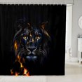 thumbnail image 1 of Manfei Forest Lightning Wildlife Shower Curtain 72Wx84L, 3D Lion Bathroom Shower Curtain, Black Brown, 1 of 5