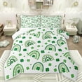 thumbnail image 1 of Manfei Four Leaf Clover Bedding Comforter Set,Abstract bohemian Rainbow Twin Comforter Sets,St.Patrick Day Bedding Set For Kids,Luxury Bedroom Decor Reversible,2 Pieces, 1 of 8