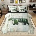 thumbnail image 1 of Manfei Framhouse Bear Animal 7 Pieces Bedding Comforter Set, Rustic Lodge Cabin Full Bedding Set, Hunting Wildlife Reversible Fitted Sheet Flat Sheet, Lightweight Room Decor, 1 of 8