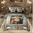 thumbnail image 1 of Manfei Funny Animal Twin Bedding Sets, Cute Highland Cow Bedding Comforter Set, Brown Gray Barn Door Sheet Sets, Breathable Farmhouse Home Decor Reversible 7 Pieces, 1 of 8