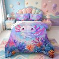thumbnail image 1 of Manfei Funny Axolotl King Size Comforter Sets,Cute Aniaml Salamander Comforters King Size,Polkadot Reversible,3 Pieces,1 Comforter and 2 Pillowcases, 1 of 7