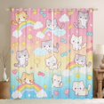 thumbnail image 1 of Manfei Funny Bow Kitten Blackout Curtains Set of 2 (52x84 Each), Kawaii Rainbow Sky Curtain, Pink Blue, 1 of 6
