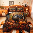 thumbnail image 1 of Manfei Funny Cartoon Turkey Full Size Comforter Sets,Thanksgiving Themed Bedding Comforter Set,Black Reversible,3pcs,1 Comforter and 2 Pillowcases, 1 of 7
