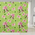 thumbnail image 1 of Manfei Funny Pickle Cartoon Shower Curtain 72Wx78L,Cute Pink Bowtie Flower Bath Curtain, 1 of 5