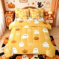 thumbnail image 1 of Manfei Funny Pumpkin Lantern 7 Pieces Full Size Bedding Sets,Boo Ghost Halloween Full Size Bed in a Bag,Halloween Reversible, 1 of 7