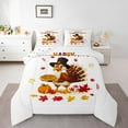 thumbnail image 1 of Manfei Funny Turkey Full Size Comforter Sets,Happy Thanksgiving Bedding Comforter Set,Autumn Pumpkin Maples Bedding Sets For Teens,Microfiber Bedroom Decor Reversible,3 Pieces, 1 of 8