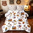 thumbnail image 1 of Manfei Funny US Flag Duck Twin Bedding, Fast Food Bedding Comforter Set, Red White Blue, Polka Dots Reversible 7 Pieces, 1 of 6