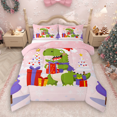 thumbnail image 1 of Manfei Funny Xmas Dinosaur Full Size Comforter Sets 3-Piece, Kids Merry Christmas Bedding Comforter Set, Kawaii Animal Bedding Sets, Lightweight Room Decor, 1 of 8