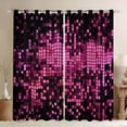 thumbnail image 1 of Manfei Futuristic Cubes Blackout Curtains Set of 2 (52x84 Each) for Female Men,Black Pink Plaid Window Curtains,Geometric Grid Curtains and Drapes,Lightweight Room Decor, 1 of 6