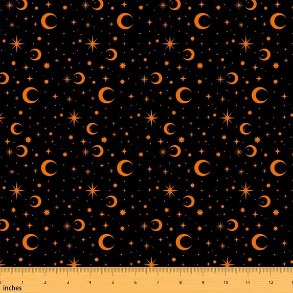 Manfei Galaxy Fabric by the Yard 1 Yard, Star Home Decor Fabric by the Yard, Black