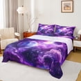 thumbnail image 1 of Manfei Galaxy Starry Sky Queen Sheet Sets,Universe Palnets Flat Sheet,Purple White Queen Fitted Sheet For Girl Boys,Microfiber Bedroom Decor,4 Pieces, 1 of 7