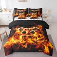 thumbnail image 1 of Manfei Game 7pcs Bedding Comforter Set,Vintage Gamepad Controller Queen Bedding Sets,Orange Flame Queen Sheet Sets For Boy,Microfiber Room Decor Reversible, 1 of 8