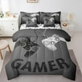 thumbnail image 1 of Manfei Game Console 7-Piece Bedding Comforter Set,Gamer Gaming King Bedding Sets,Gray Black Bed Sheets For Boys,Breathable Bedroom Decorative Reversible, 1 of 8