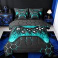 thumbnail image 1 of Manfei Game Console Bedding Sets Twin Size,Gamer Gaming Comforter Sets with Sheets,Cyan Geometric Geometric Bed in a Bag Twin Size,Breathable Bedroom Decorative Reversible,7-Piece, 1 of 7