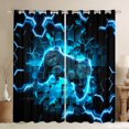 thumbnail image 1 of Manfei Game Console Curtains for Living Room, Neon Blue Gamepad Blackout Curtains for Bedroom, Modern Video Game Curtains Pack of 2 (52x84), Window Drapes Bedroom Decor, 1 of 6