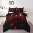 thumbnail image 1 of Manfei Game Console Full Size Comforter Sets,Gamer Gaming Bedding Comforter Set,Red Black Grid Bedding Sets,Breathable Bedroom Decorative Reversible,3 Pieces, 1 of 8