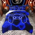 thumbnail image 1 of Manfei Game Full Size Comforter Sets,Blue Gamepad Controller Bedding Comforter Set,Abstract Geometric Bedding Sets For Boy,Microfiber Room Decor Reversible,3-Piece, 1 of 9