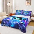 thumbnail image 1 of Manfei Gamepad Bed Sheets Set Twin Size for Teens, Psychedelic Galaxy Bedding Twin Size, Lightning Twin Sheet Sets, Breathable Bedroom Decorative, 3pcs, 1 of 7