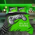 thumbnail image 1 of Manfei Gamepad Game Lovers Queen Comforter Set,Circle Circular Pattern Bedding Sets,Green Blue Bedding Comforter Set For Kids,Luxury Bedroom Decor Reversible,3pcs, 1 of 8