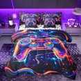 thumbnail image 1 of Manfei Gamer Gaming 7-Piece Twin Bedding Sets,Modern Gamepad Bedding Comforter Set,Neon Orange Blue Sheet Sets For Teens,Breathable Home Decor Reversible, 1 of 8
