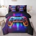 thumbnail image 1 of Manfei Gamer Gaming 7 Pieces Bedding Comforter Set,Modern Video Game Full Bedding Set,Retro Cartoon Gamepad Fitted Sheet Flat Sheet For Kid Boy,Lightweight Room Decorative Reversible, 1 of 8