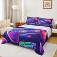 thumbnail image 1 of Manfei Gamer Gaming Bed Sheets,Gamepad Controller King Sheets,Gradient Purple Blue Sheet Set For Teens,Microfiber Bedroom Decor,4-Piece, 1 of 7
