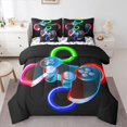thumbnail image 1 of Manfei Gamer Gaming Bedding Comforter Set 7 Pieces,Modern Video Game Full Bedding Set,Colorful 3D Gamepad Fitted Sheet Flat Sheet For Kid Boy,Lightweight Room Decorative Reversible, 1 of 7