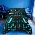 thumbnail image 1 of Manfei Gamer Gaming Bedding Comforter Set,Vindoe Game Twin Comforter Sets,Cyan Geometric Geometric Bedding Set For Kid Boy,Lightweight Room Decorative Reversible,2 Pieces, 1 of 8
