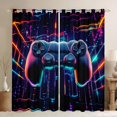 thumbnail image 1 of Manfei Gamer Gaming Black Out Curtains,Gamepad Controller Curtains Pack of 2 (42x63 Each),Colorful Striped Lines Bedroom Curtains For Teens,Microfiber Bedroom Decor, 1 of 6