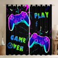 thumbnail image 1 of Manfei Gamer Gaming Curtains Pack of 2 (42x84 Each),Modern Gamepad Curtains Blackout,Green Purple Black Bedroom Curtains For Teens,Breathable Home Decor, 1 of 6